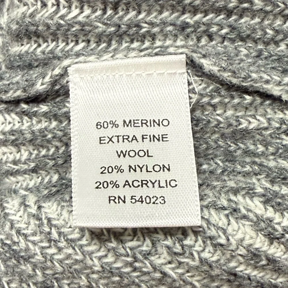 Banana Republic Merino Wool Blend Men's Gray 1/4 Zip Ribbed Sweater Size XL